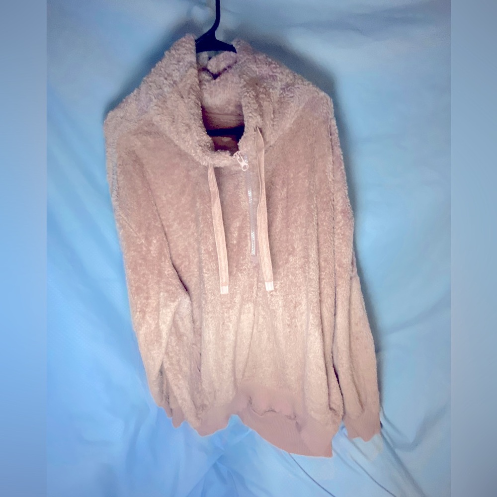 members mark sams club Sherpa pull over pink 2X